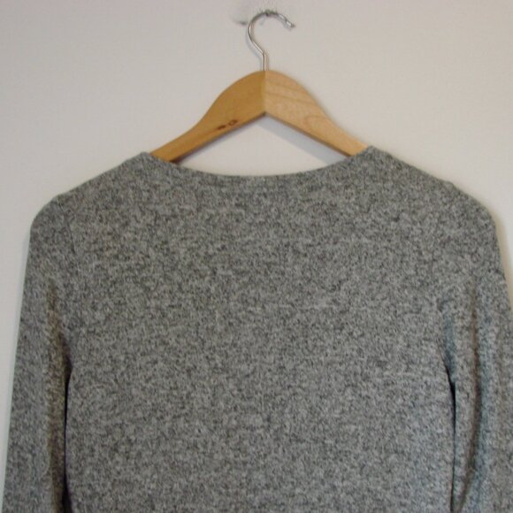 Express Gray Heathered Knit Sweater Dress Long Sleeve Criss Cross Detail Small - Picture 11 of 13